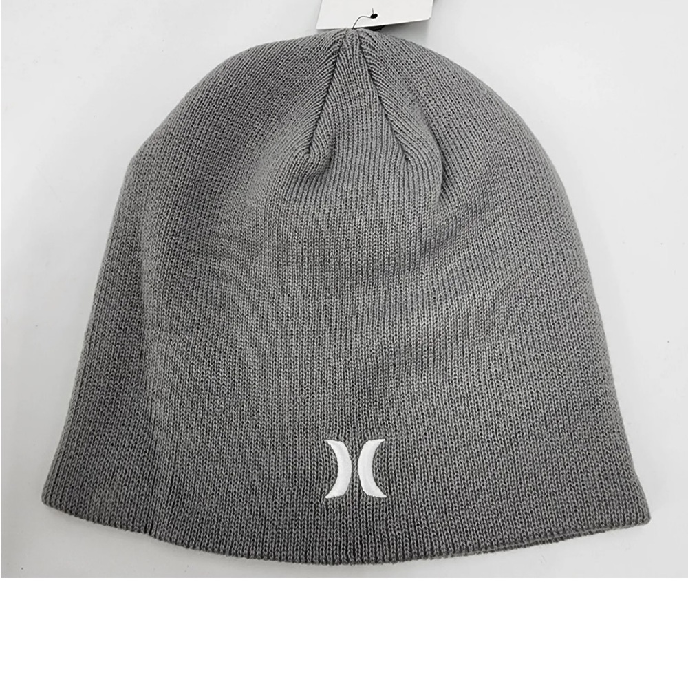Hurley Icon Staple Beanie Men's One Size Gray Embroidered Logo
